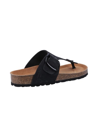 Hush Puppies Black Billie Toepost Sandal
