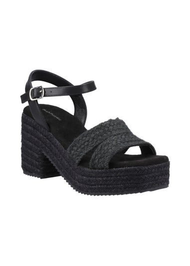 Hush Puppies Black Jamelia Espadrille Heel Sandal