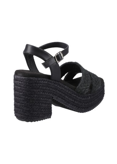 Hush Puppies Black Jamelia Espadrille Heel Sandal