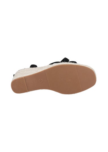 Hush Puppies Black Jenny Espadrille Wedge Sandal