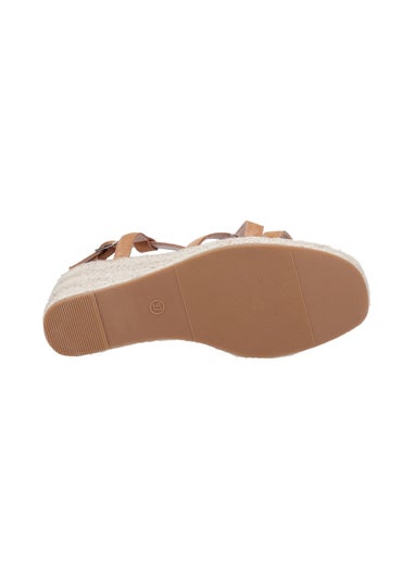 Hush Puppies Tan Jenny Espadrille Wedge Sandal