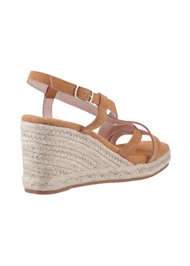 Hush Puppies Tan Jenny Espadrille Wedge Sandal