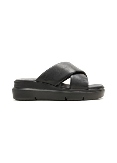 Hush Puppies Black Uplift Crossover Slide