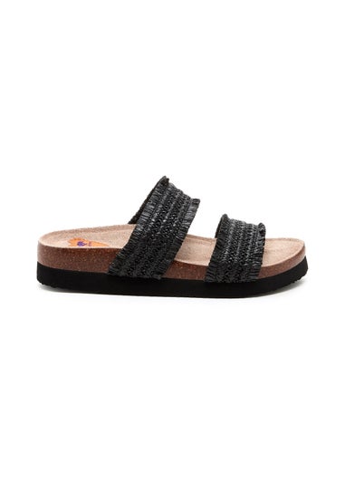 Rocket Dog Black Aruba Raffia Sandal