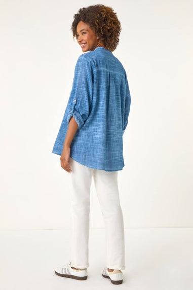 Roman Denim Cotton Button Through Shirt