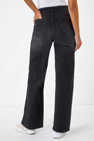Dusk Charcoal Dusk Denim Wide Leg Stretch Jeans