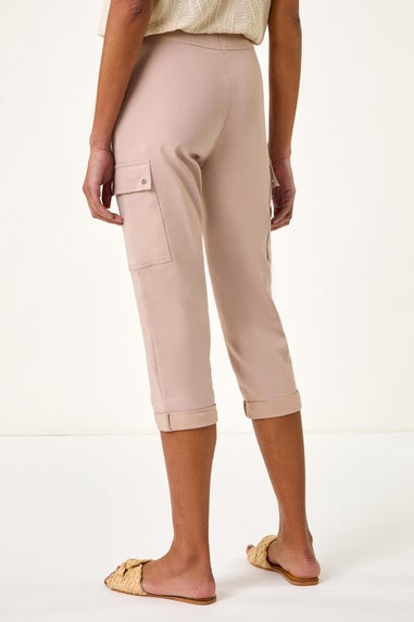Roman Stone Turn Up Stretch Cargo Trousers