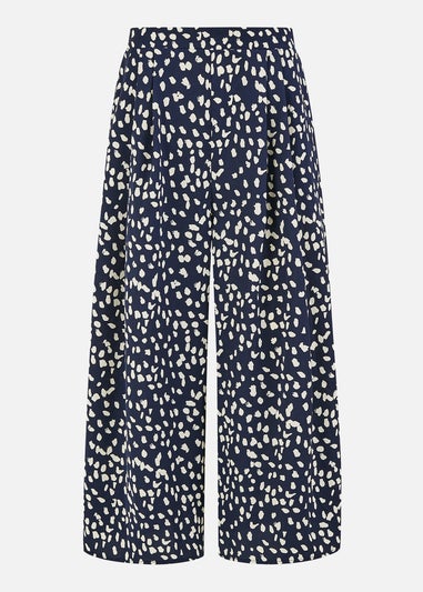 Yumi Navy Dash Print Culottes