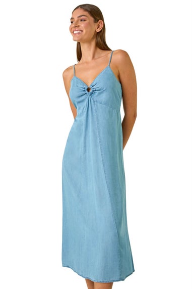 Roman Light Denim Ring Centre Midi Dress