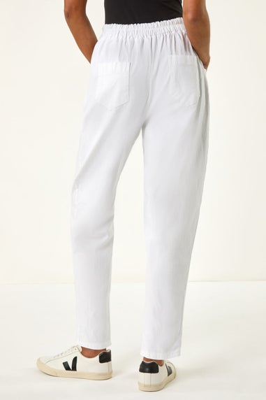 Roman White Seam Detail Cropped Trousers