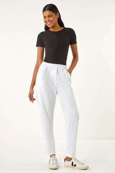 Roman White Seam Detail Cropped Trousers