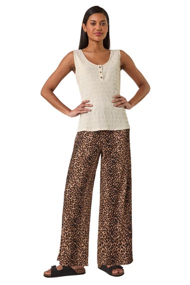 Roman Stone Button Detail Stretch Top