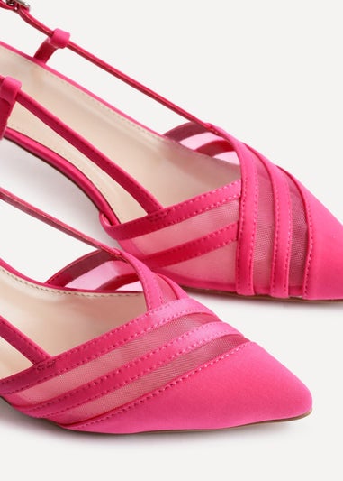 Linzi Milan Fuchsia Scuba Mesh Slingback Court Heel