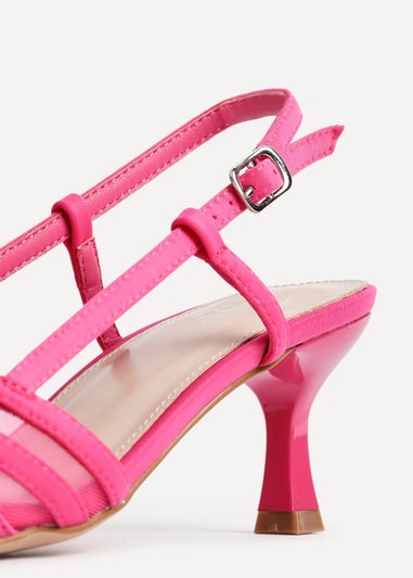 Linzi Milan Fuchsia Scuba Mesh Slingback Court Heel