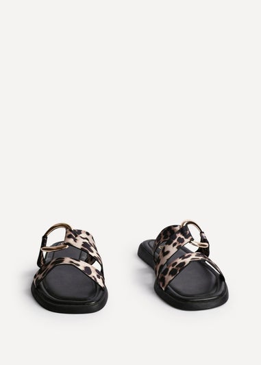 Linzi Cassandra Leopard Print Double Strap Sandal