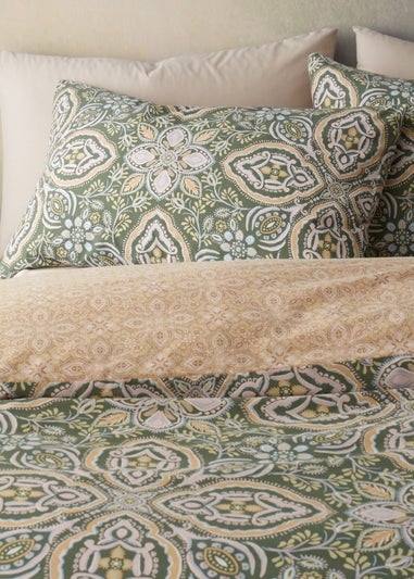 Pineapple Elephant Green Alba Geo Reversible Duvet Cover Set