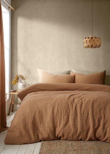 Pineapple Elephant Caramel Muscat Waffle Duvet Cover Set