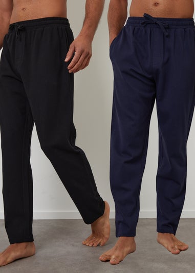 Threadbare Black 2-Pack Popcorn Textured Cotton Lounge Pants
