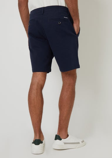 Threadbare Navy Cotton Regular Fit Stretch Chino Shorts