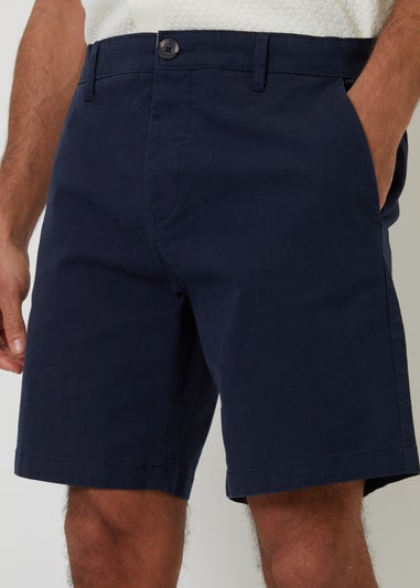 Threadbare Navy Cotton Regular Fit Stretch Chino Shorts