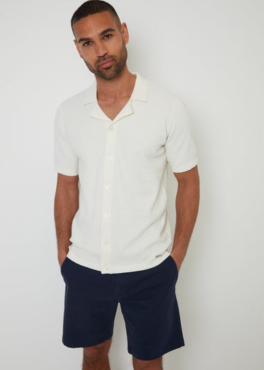 Threadbare Navy Cotton Regular Fit Stretch Chino Shorts