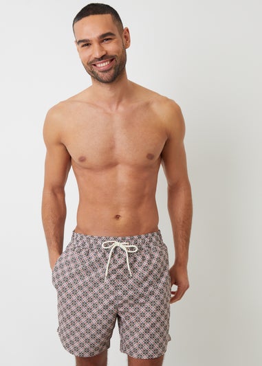 Threadbare Navy 2 Pack Geometric Floral Print Swim Shorts