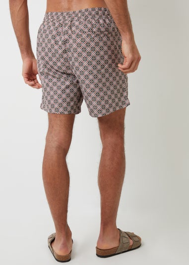 Threadbare Navy 2 Pack Geometric Floral Print Swim Shorts