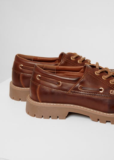 Threadbare Brown Chunky Boat Shoes