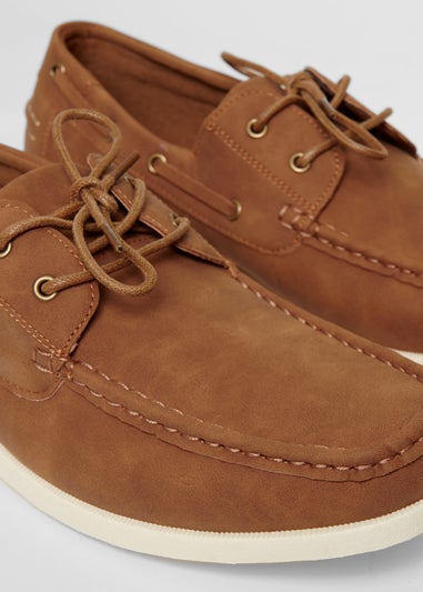 Threadbare Tan Faux Suede Boat Shoes