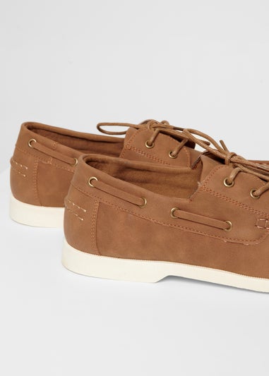 Threadbare Tan Faux Suede Boat Shoes