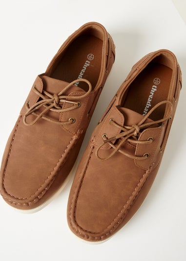 Threadbare Tan Faux Suede Boat Shoes