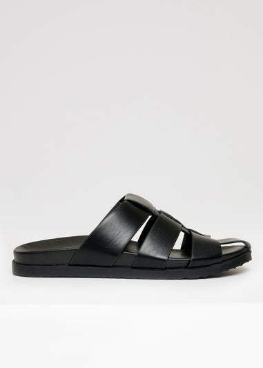 Threadbare Black Gladiator Slip-On Sandals