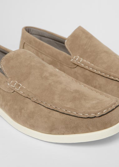 Threadbare Olive Faux Suede Slip On Loafers
