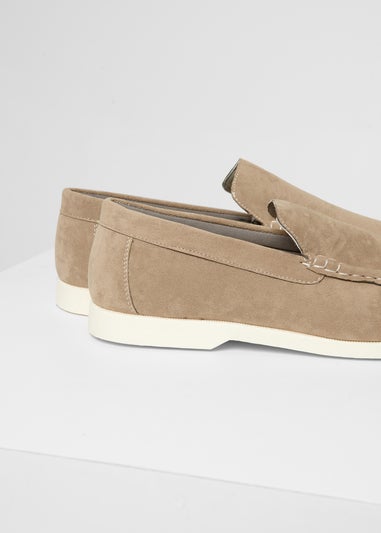 Threadbare Olive Faux Suede Slip On Loafers