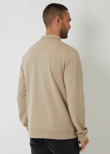 Threadbare Stone Zip Through Pique Shacket