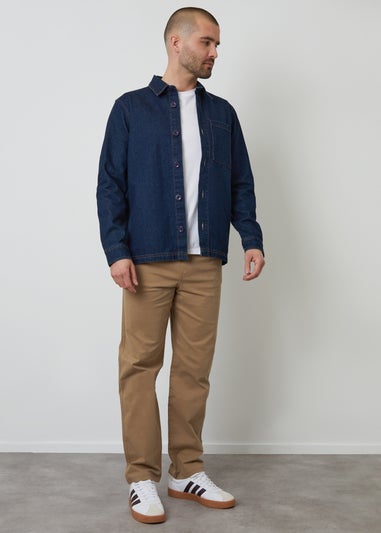 Threadbare Dark Blue Rinse Wash Denim Shacket