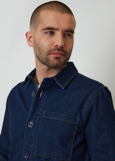 Threadbare Dark Blue Rinse Wash Denim Shacket