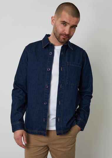 Threadbare Dark Blue Rinse Wash Denim Shacket