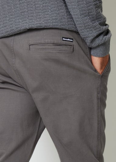 Threadbare Dark Grey Salerno Slim Fit Canvas Trousers With Stretch