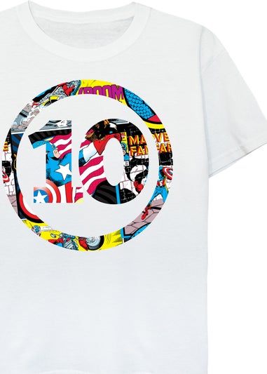 Marvel Comics 10th Birthday Kids White Graphic T-Shirt (9-13 Years)