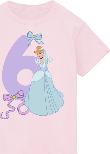 Disney Cinderella 6th Birthday Kids Light Pink Graphic T-Shirt (5-8 Years)
