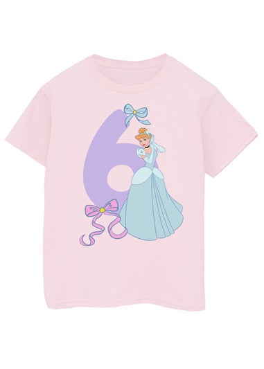 Disney Cinderella 6th Birthday Kids Light Pink Graphic T-Shirt (5-8 Years)