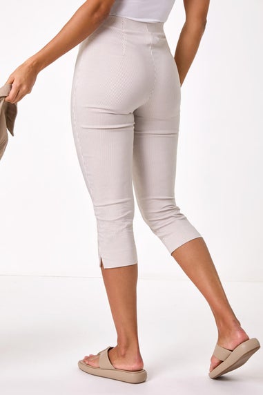Roman Stone Striped Cropped Stretch Trouser