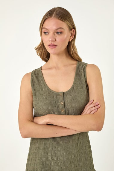 Roman Khaki Buttoned Stretch Vest Top