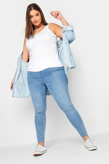 Yours 2 Pack Curve Black & White Longline Vest Tops