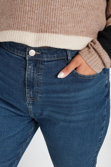 Yours Curve Mid Blue Mom Jeans