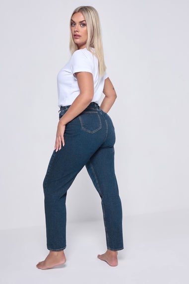 Yours Curve Mid Blue Mom Jeans