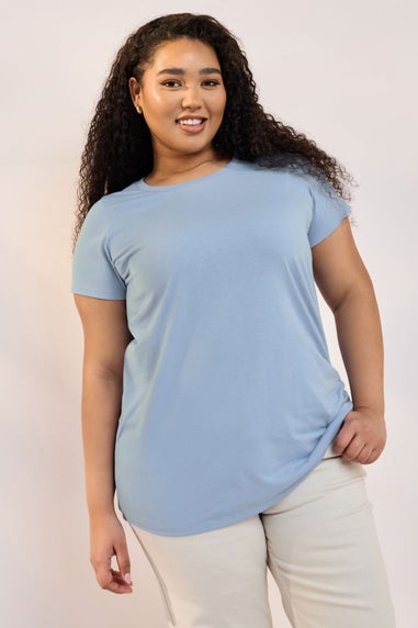 Yours Curve 3 Pack Wine Red & Blue Core T-Shirts