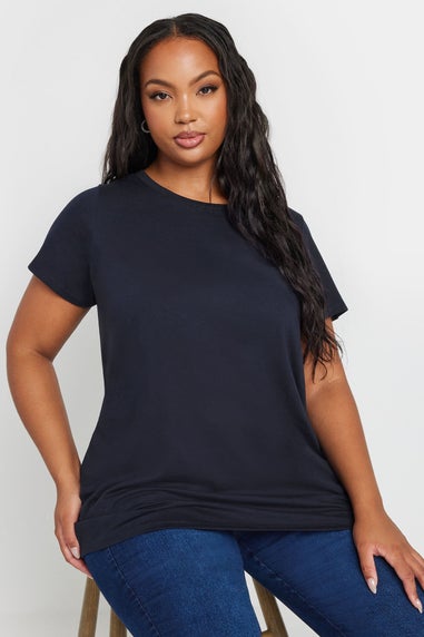 Yours 3 Pack Curve Navy Blue & Black Core T Shirts