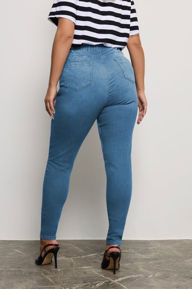 Yours For Good Curve Mid Blue Pull On Stretch Jenny Jeggings